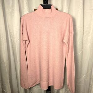 Women's long‎ sleeve Pink Turtleneck Sweater